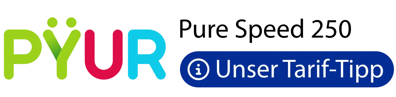 PYUR-Logo mit Hinweis „Unser Tarif-Tipp“