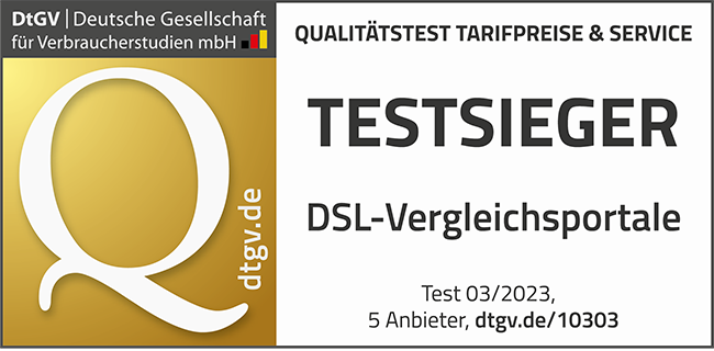 DtGV Testsieger DSL-Vergleichsportale