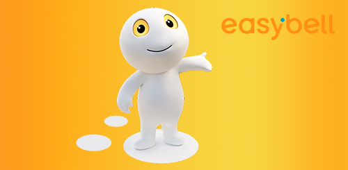 Easybell-Maskottchen Ping mit Logo, Copyright: Easybell